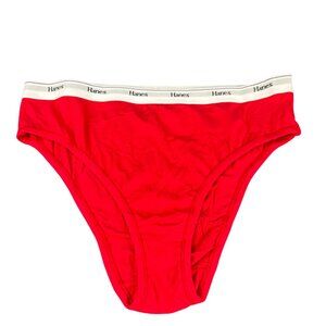 Hanes Originals Womens Size 2XL Panty Brief High Cut Red New Without Tags